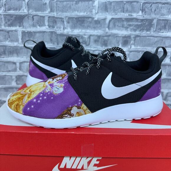 Nike Roshe One Black Beauty & the Beast Custom 544994-002 Womens Size 10 New - Picture 1 of 9